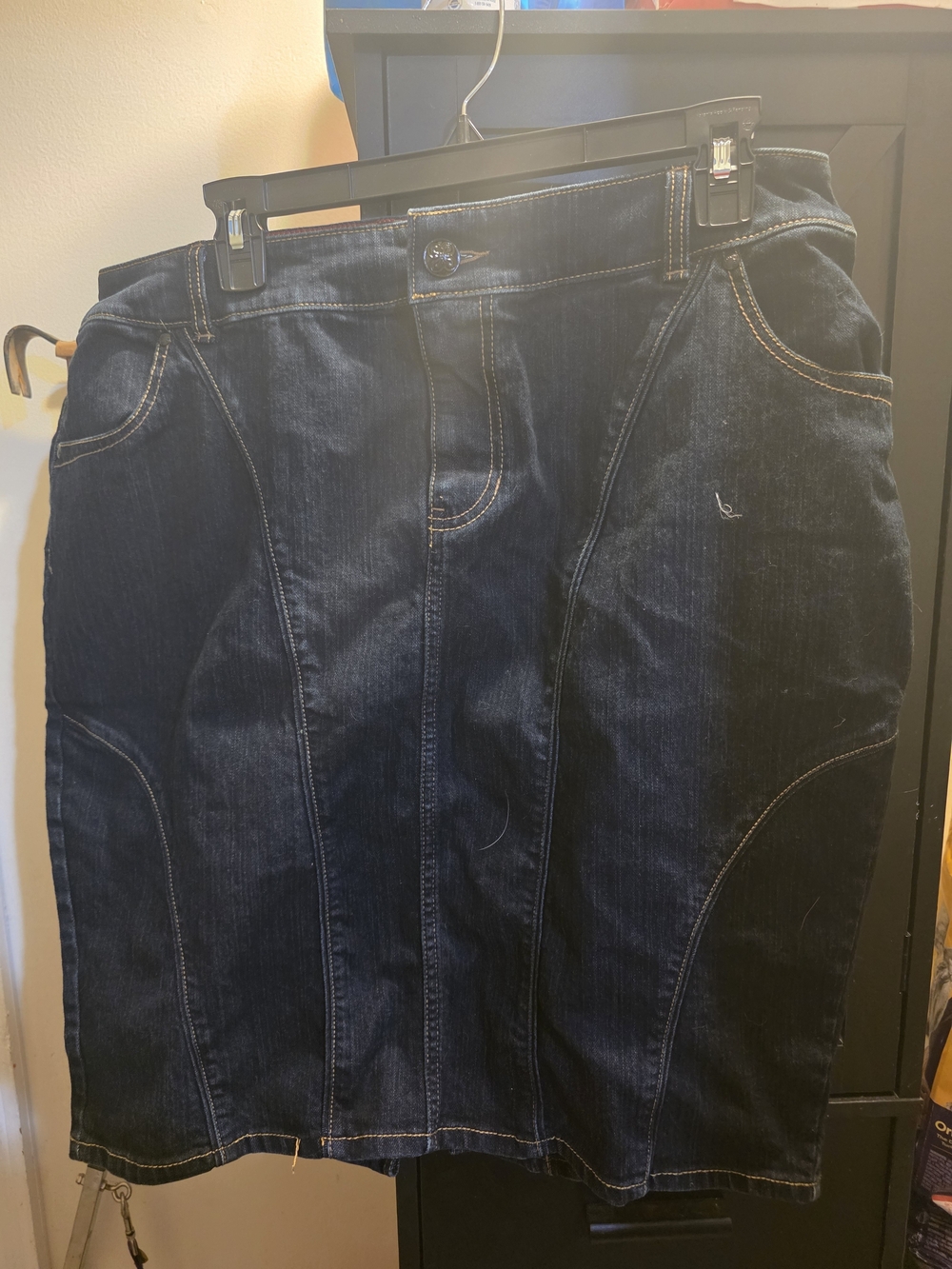 Lane Bryant Dark Indigo Jeans with Red Contrast Stitching